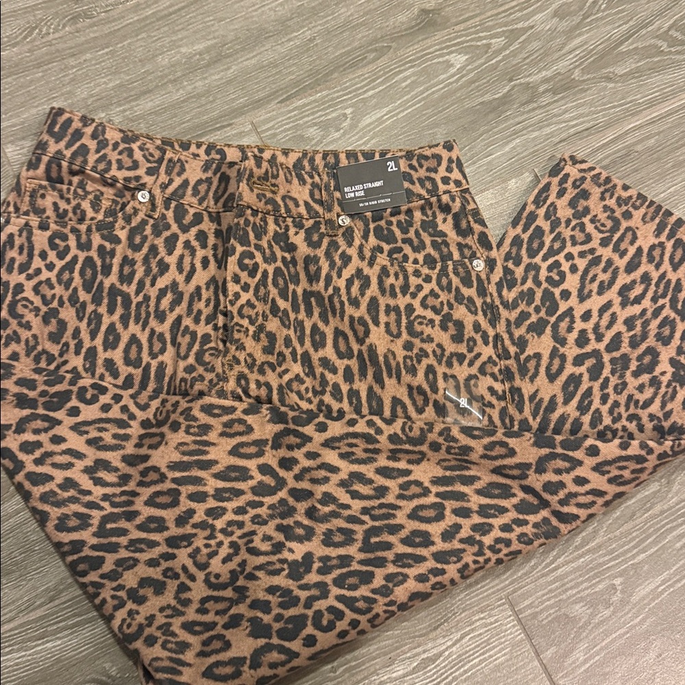 Express Leopard relaxed straight low rise 2 long tall - Picture 5 of 5